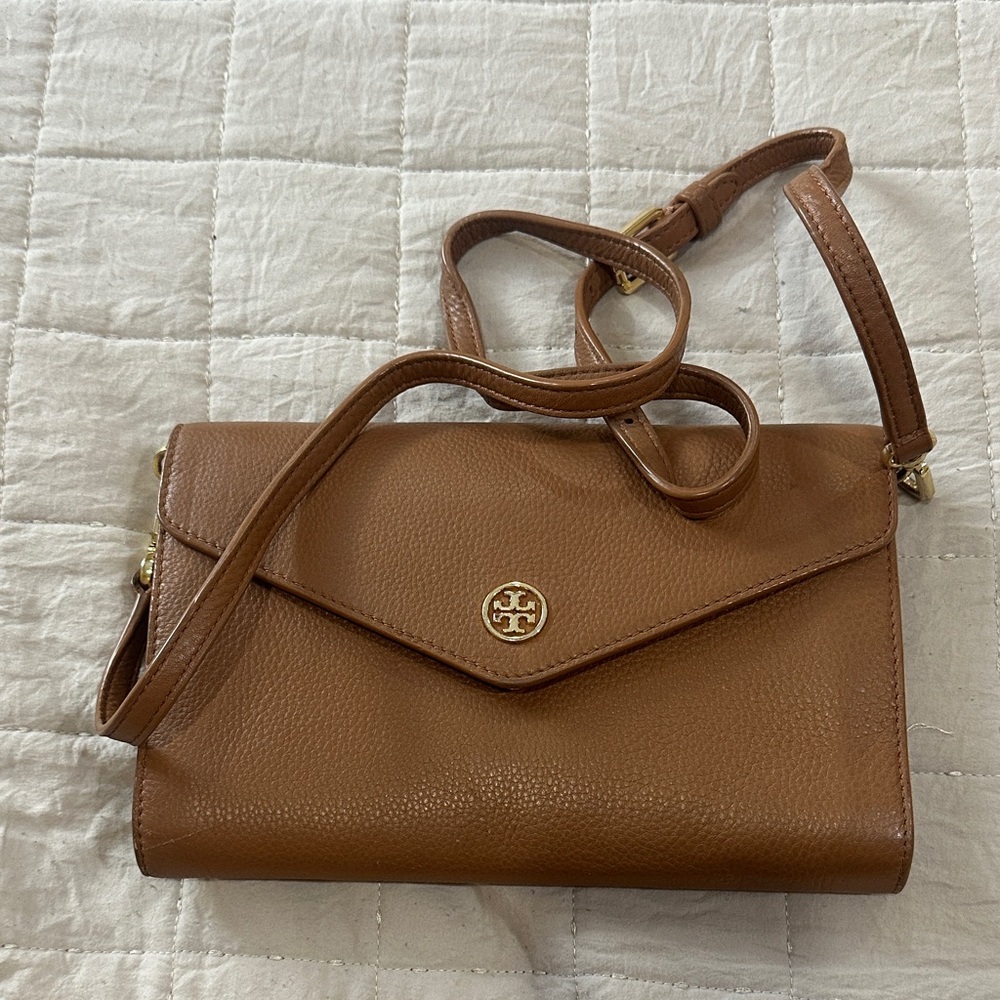 Tory Burch Tan Leather Crossbody Bag